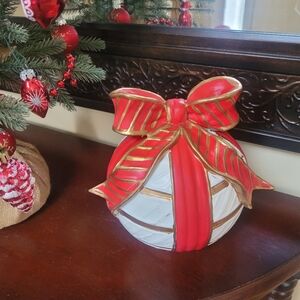 Ashland 6.5" Festive Red White and Gold Holiday Table Decor